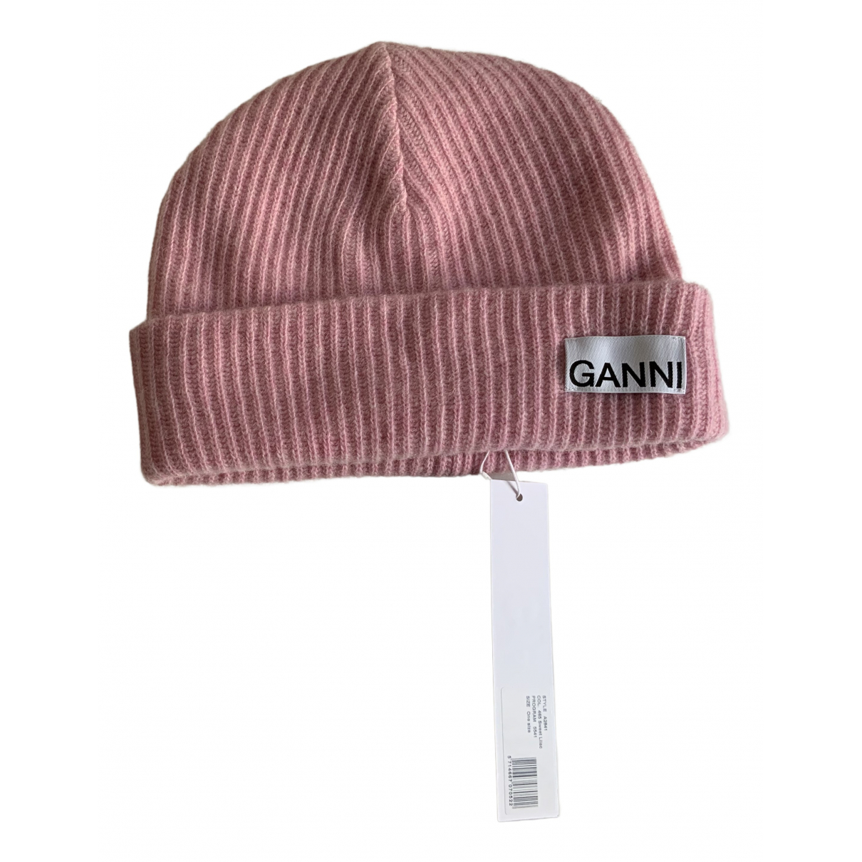 Wool beanie Ganni Pink size 59 cm in 